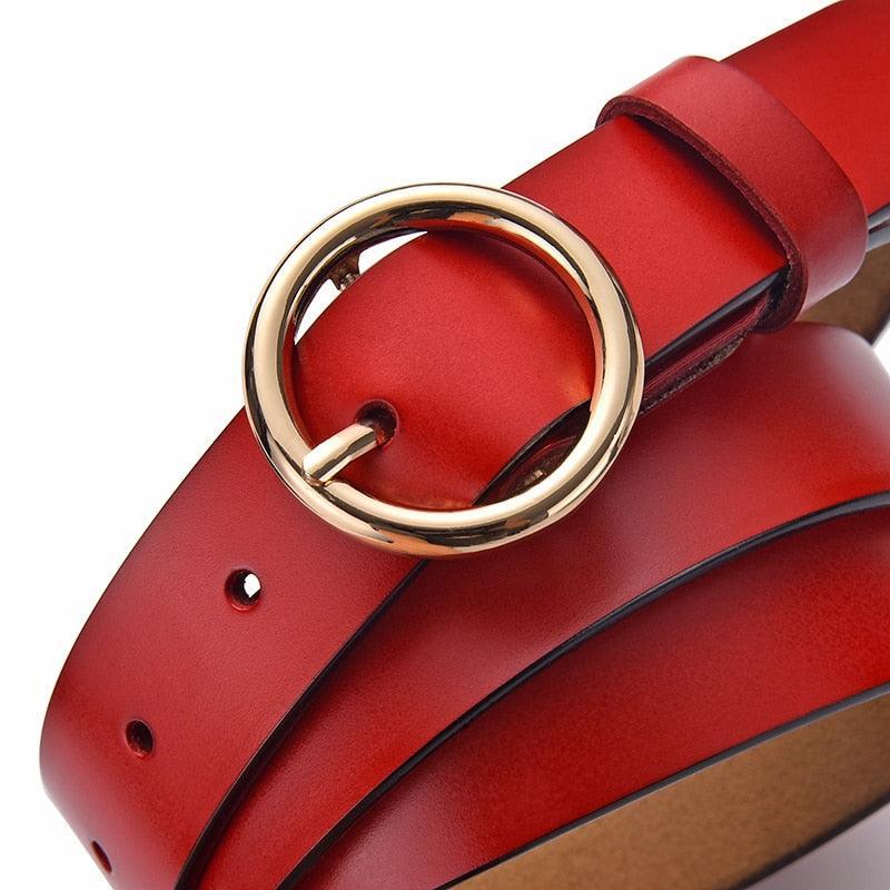 Ceinture en cuir à boucle ronde pour femme, modèle Khatia – Image 9