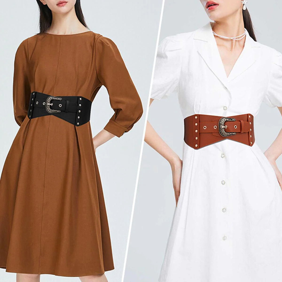 Ceinture large élastique, taille haute, pour femme, modèle Kirsten – Image 4