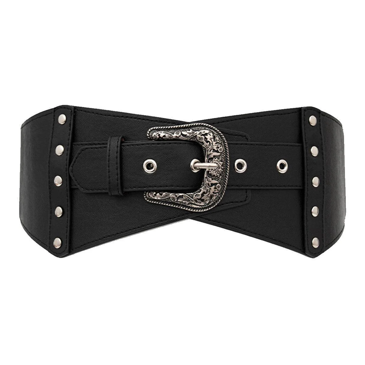 Ceinture large élastique, taille haute, pour femme, modèle Kirsten – Image 2